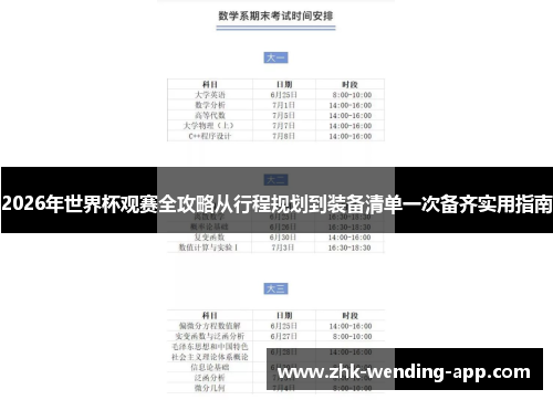2026年世界杯观赛全攻略从行程规划到装备清单一次备齐实用指南